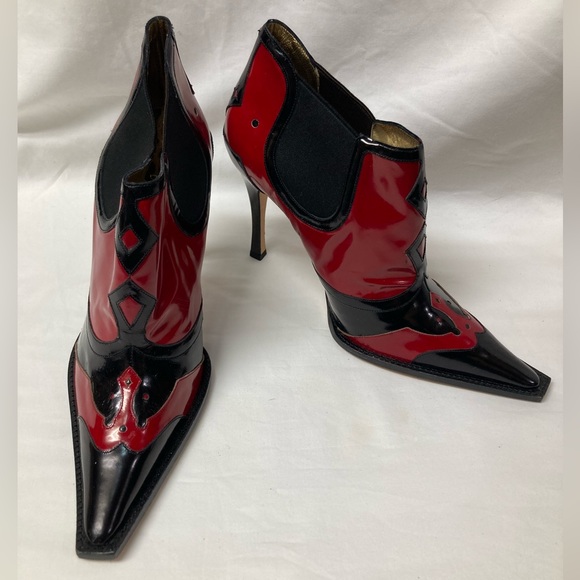 Dolce & Gabbana Shoes - Dolce & Gabbana Red and Black Bootie Boots, size 40, fit like a 9
